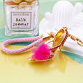 Jeweled Feather Pom High Heel Keychain in Four Pictured Colors view 4