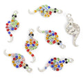 Curved Rhinestone Snake Charms in Two Multicolor Finishes view 9