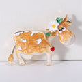 Enamel Cow Brooch Flower Ear Red Heart Three Colors view 6