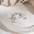 Pearl Look Branching Silver Tone Ear Jacket Stud Earrings view 2