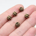 Fluted Large Hole Spacer Bead in Antique Silver and Antique Bronze Metal Finish view 4