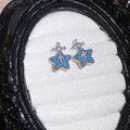 Blue Heart Star And Cross Mix Stud Earrings Statement Jewelry Pair view 6