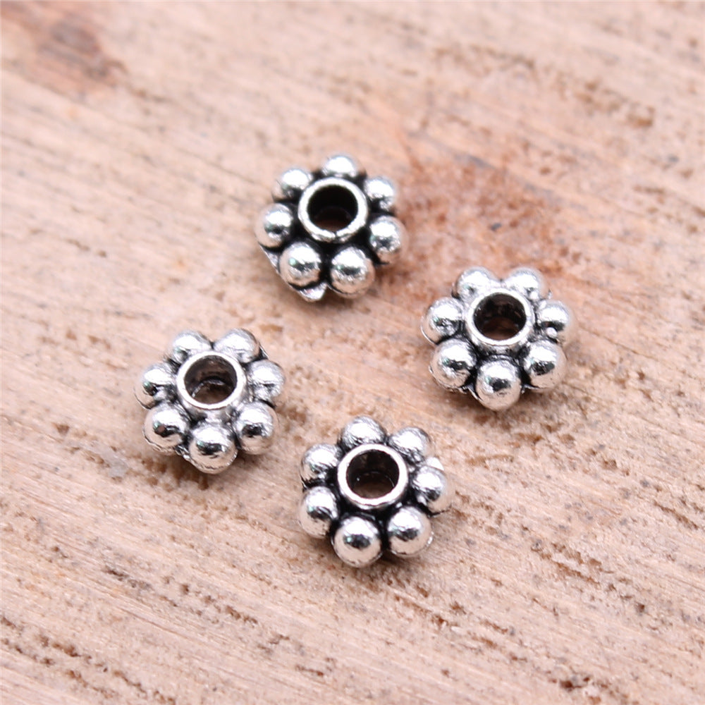 5x5mm 0.2g Antique Silver Zinc Alloy Round Small Hole Spacer Beads for DIY Bracelet Jewelry Making