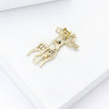 Crystal Deer Brooch With Faceted Crystals And Polished Metal Details view 4