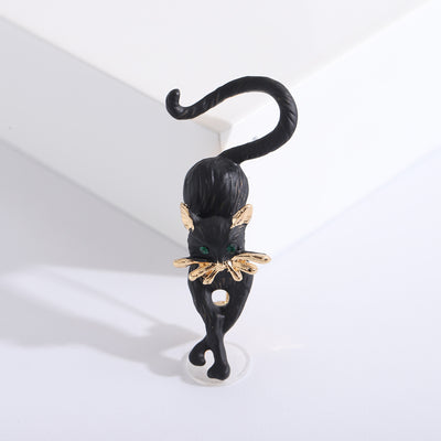 Black Cat Brooch on white background