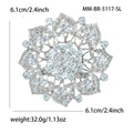 Layered Crystal Flower Brooch for Jackets Scarves and Coats view 4