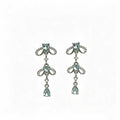 Blue Bow and Teardrop Crystal Look Long Stud Earrings view 5