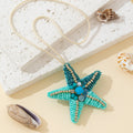 Beaded Ombre Starfish Charm Pendant With Rhinestone Accents view 4