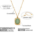 Stainless Steel Oval Stone Pendant Satellite Chain Necklace view 9