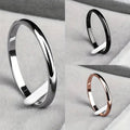 Thin Smooth Band Ring Gold Rose Silver Black Tones Sizes 6-10 view 1