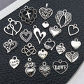 Antique Silver Heart Metal Charms with 26 Listed Options view 2