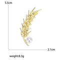 Pearl Wheat Sprig Brooch In 4 Styles With Polished Metal And Decorative Details view 5