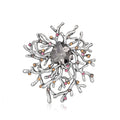 Pink Silver Tone Flower Crystal Six Designs Metal Brooch Pin view 9