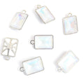 Iridescent Rectangle Glass Jewelry Components For DIY Earrings And Bracelets Charms view 7