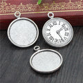 Clock Face Round Pendant Bezel Trays in Two Finishes view 4