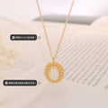 Cat Eye Oval Pendant Necklace And Stud Earrings Metal Set view 2