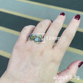 Blue And Green Round Stone Multi-Rail Wide Ring In Silver Tone view 5