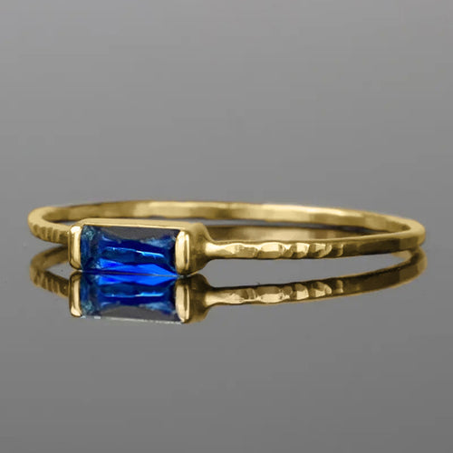 Second product view showing gold-tone rectangular solitaire split band ring
