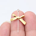 Metal Bow Charms in Six Silver Gold and Bronze Tone Finishes view 2