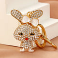 Jeweled Bow Ear Rabbit Keychains in Four Colors with Braided Loops view 9