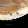 Silver Tone Mini Iridescent Planet Stud Earrings For Women view 4