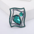 Wavy Metal Frame Faceted Glass Brooch in Four Colorways view 8