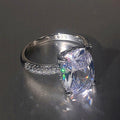 Silver Large Clear CZ Four-Prong Cushion Ring Styles view 3
