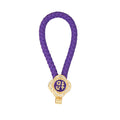 Braided Rope Zhao Charm Keychain Rhinestone Metal Pendant view 5