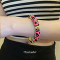 Gold-Tone Acrylic Tube Bracelets Marbled and Leopard view 3