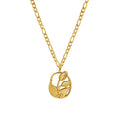 Tulip Oval Openwork Pendant Necklace On Figaro Chain view 5