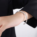 Gold Steel Bamboo Bead Pearl Zircon Open Cuff Bracelets view 9