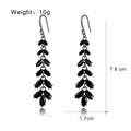 Silver Tone Leaf Tassel Crystal Six Designs Metal Dangle Earrings view 5