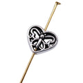 Antique Silver Heart and Butterfly Small Hole Metal Bead view 3