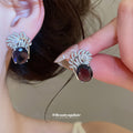 Oval Crystal Floral Studs Necklaces and Rings Six Options view 8