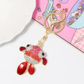 Rhinestone Enamel Goldfish Keychain Gold Metal Four Colors view 8