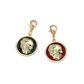 Gold Tone Red or Black Skull Portrait Disc Lobster-Clasp Charms view 5