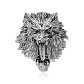 Detailed Roaring Lion Head Brooch in Gold and Silver Tone view 1
