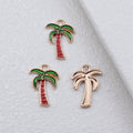 Red and Green Palm Tree Enamel Alloy Charm for Jewelry Making view 4