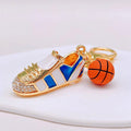 Jeweled Basketball Shoe Keychains in Three Colors with Braided and Plain Loops view 9