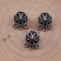 Floral Three Way Pendant Bail Bead in Antique Silver view 2
