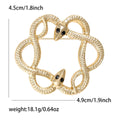 Textured Double Snake Wreath Brooch in Gold and Silver view 5