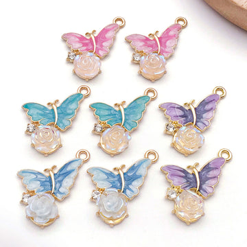 Colorful Butterfly Metal Charms with 15 Listed Options