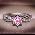 Round Solitaire Infinity Ring In Four Stone Colors view 3