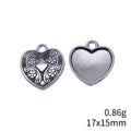 Antique Silver Ornate Heart Cabochon Setting Tray Pendant view 3