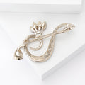Crystal Treble Clef Music Note Brooch Four Color Styles view 3