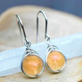 Oval Opalescent Thread-Wrapped Drop Earrings In Nine Colors view 12