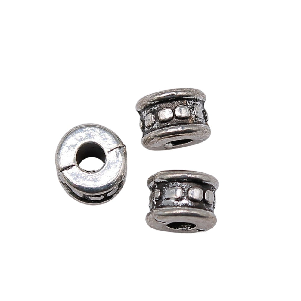 6x6x4mm 0.5g Multicolor Zinc Alloy Round Large Hole Spacer Beads for DIY Bracelet Necklace Making