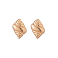 Sculpted Gold Tone Conch Shell Statement Stud Earrings view 5