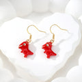 3D Enamel Dinosaur Dangle Earrings Gold Hooks 8 Styles view 2