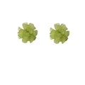 Light Green Translucent Flower Petal Cluster Stud Earrings view 5